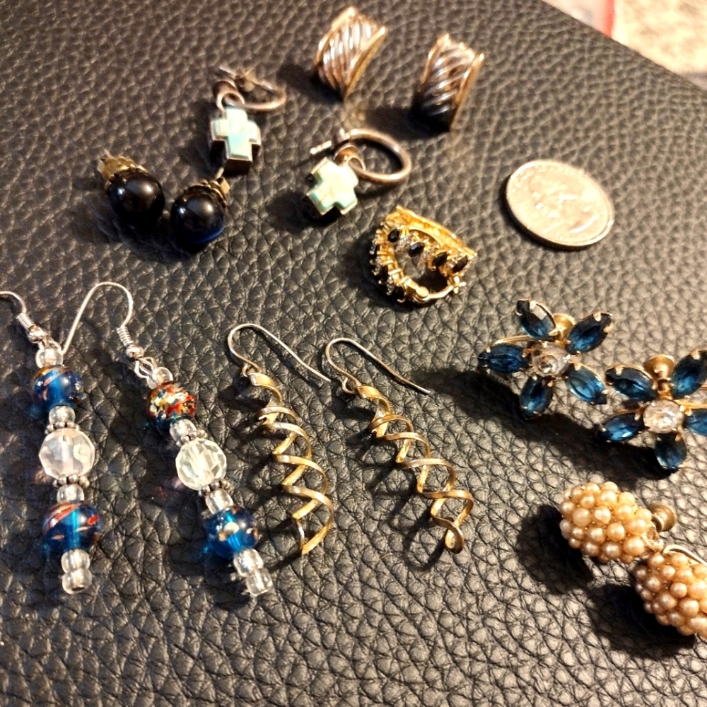 Vintage Earrings Set of 8 Pair